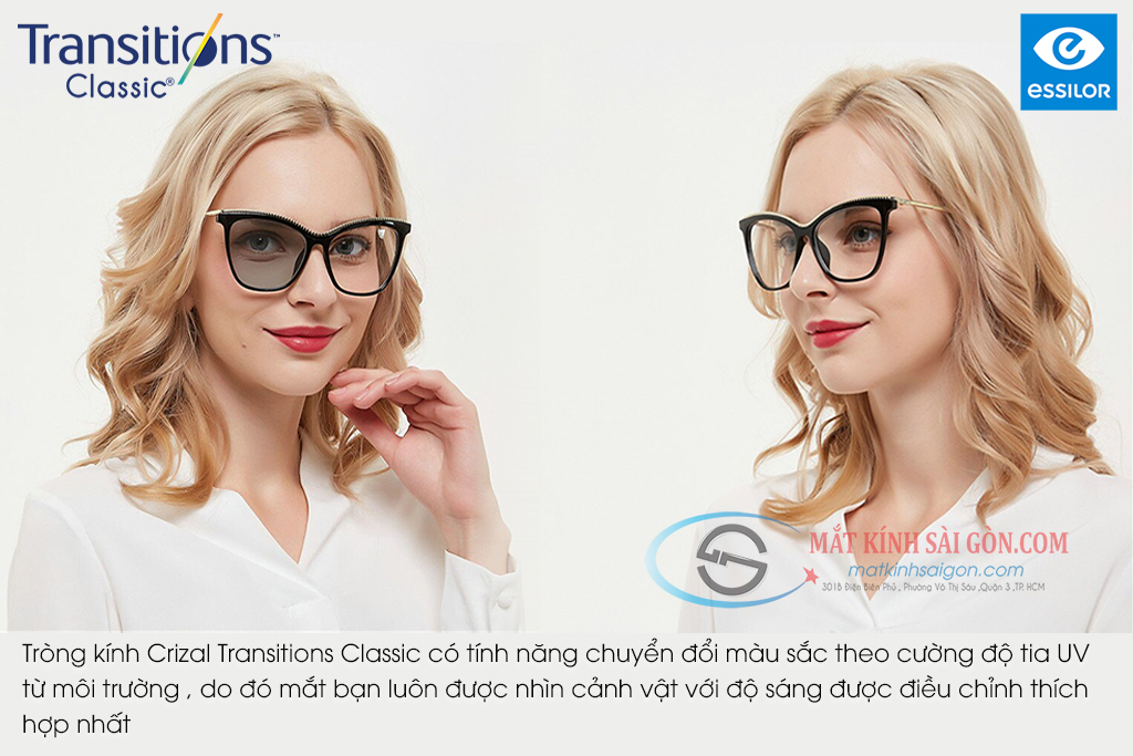 Tròng Kính Đổi Màu 1.50 Essilor Transitions Classic - Hover